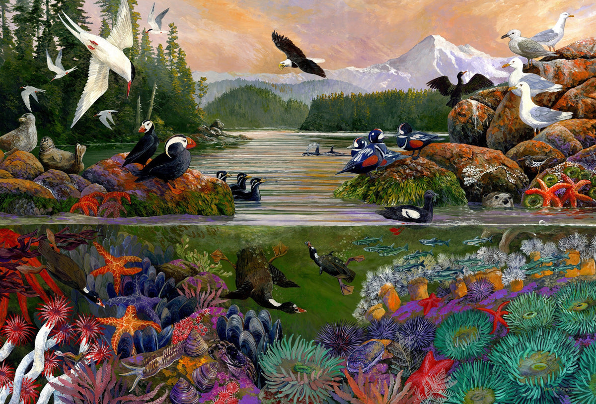 Two Sides of the Sea (501 Piece Wooden Jigsaw Puzzle) - Nautilus Puzzles - Wooden Jigsaw Puzzles For Adults