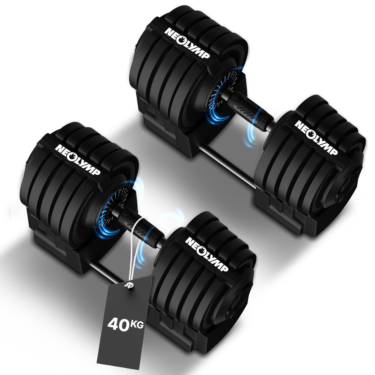 Verstellbare Kurzhanteln 41kg & 24kg - 2x Kurzhantel 41 kg - Hantel von NEOLYMP | Fitnessequipment und Sportartikel