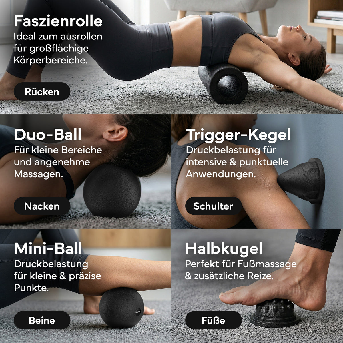 5-teiliges Faszienrollen Set - - Recovery & Akupressur von NEOLYMP | Fitnessequipment und Sportartikel