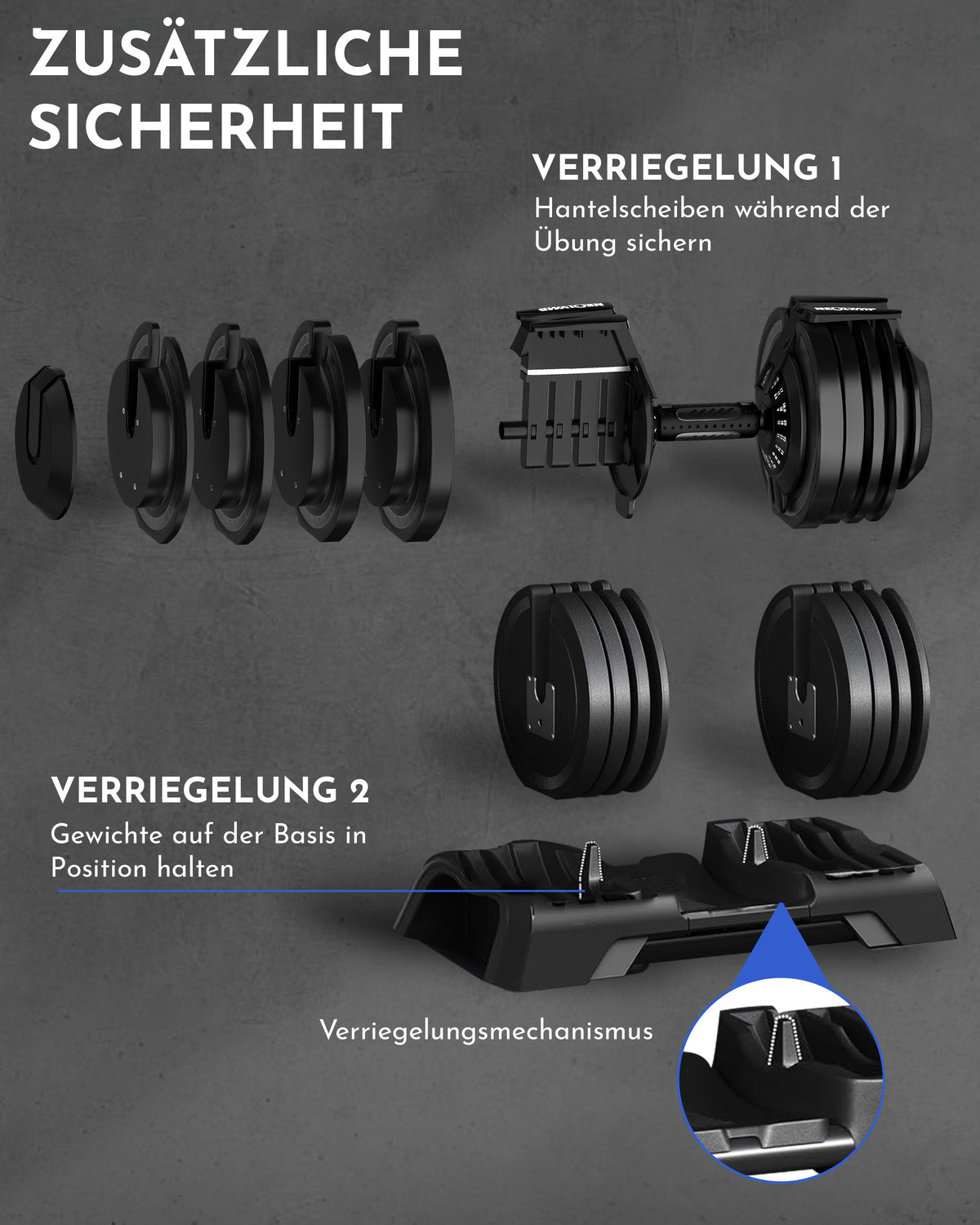 3-in-1 Hantelset zum Verstellen 24kg - - Hantel von NEOLYMP | Fitnessequipment und Sportartikel