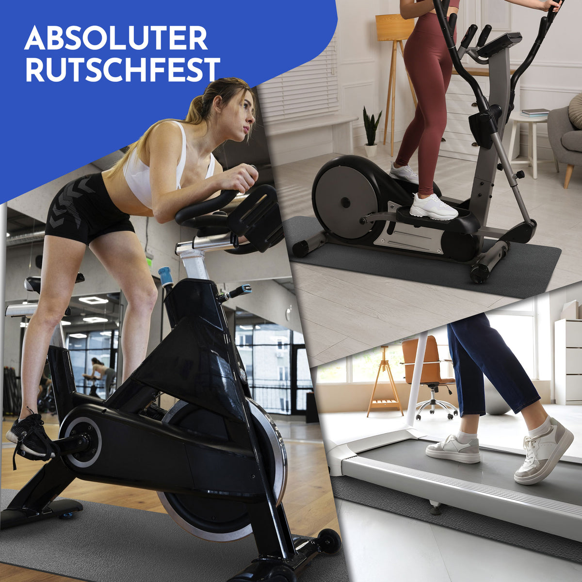 Bodenschutzmatte für Fitnessgeräte und Laufband - S: 120 x 60 cm 8mm - Bodenschutz von NEOLYMP | Fitnessequipment und Sportartikel