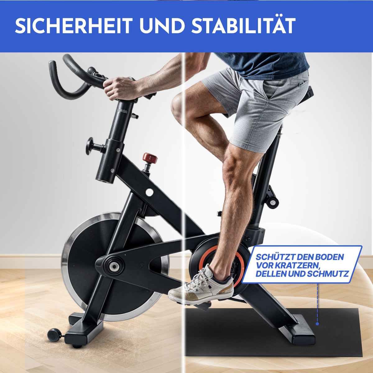 Bodenschutzmatte für Fitnessgeräte und Laufband - S: 120 x 60 cm 8mm - Bodenschutz von NEOLYMP | Fitnessequipment und Sportartikel