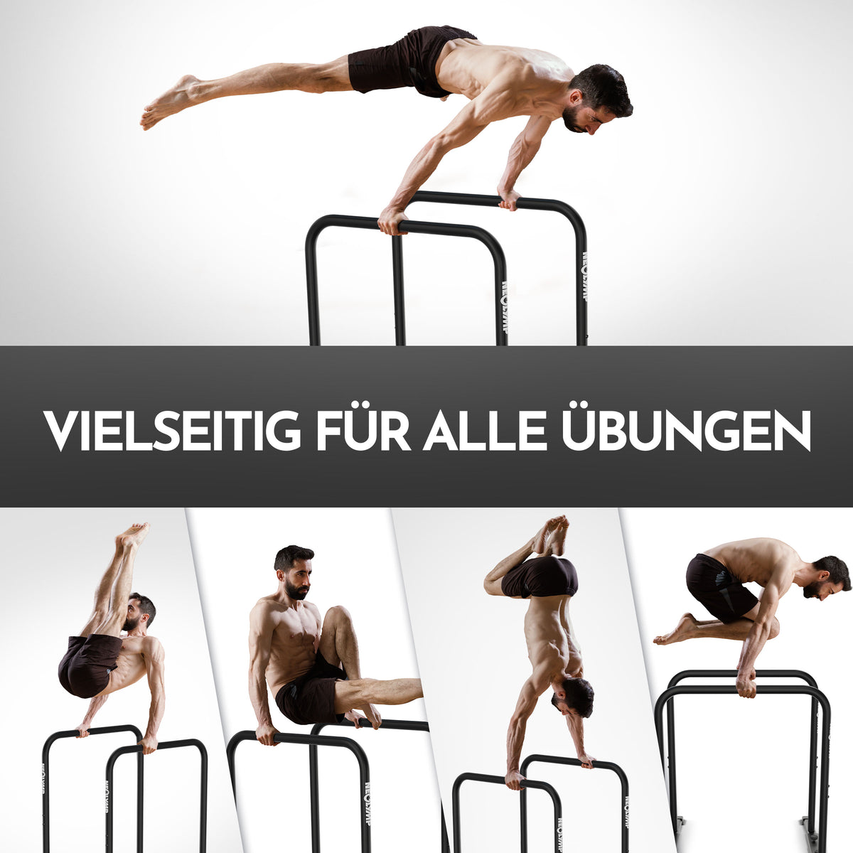 Premium Dip Barren pulverbeschichtet + Resistance-Band und Grip Tape - - Sportgerät von NEOLYMP | Fitnessequipment und Sportartikel