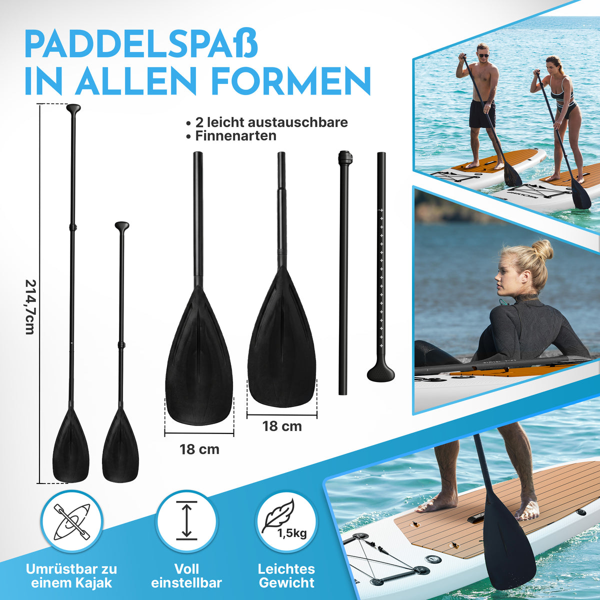 Stand-Up Paddle Board (SUP) + 13-teiliges Komplettset - - Wassersport von NEOLYMP | Fitnessequipment und Sportartikel