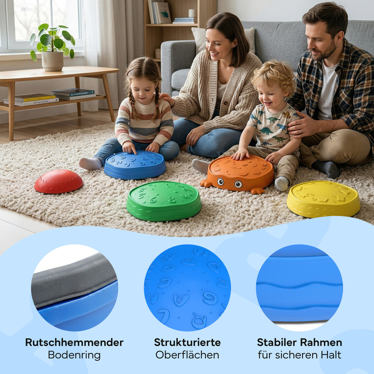 Balanciersteine für Kinder, 5er-Set stapelbar | B-Ware - - Outlet von NEOLYMP | Fitnessequipment und Sportartikel