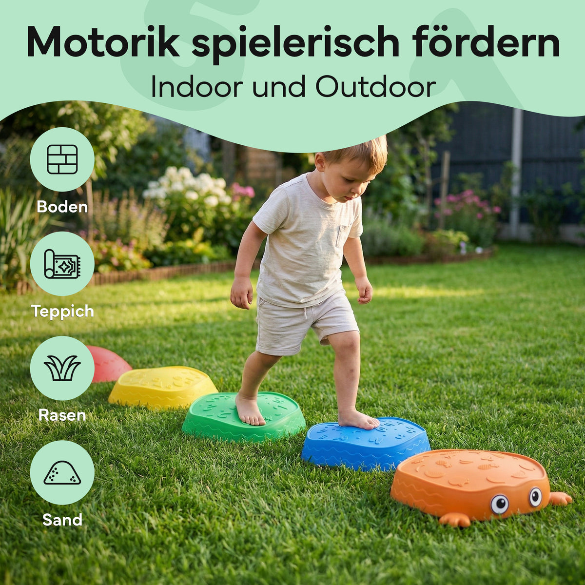 Balanciersteine für Kinder, 5er-Set stapelbar | B-Ware - - Outlet von NEOLYMP | Fitnessequipment und Sportartikel