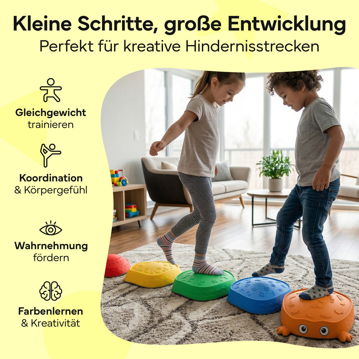 Balanciersteine für Kinder, 5er-Set stapelbar | B-Ware - - Outlet von NEOLYMP | Fitnessequipment und Sportartikel