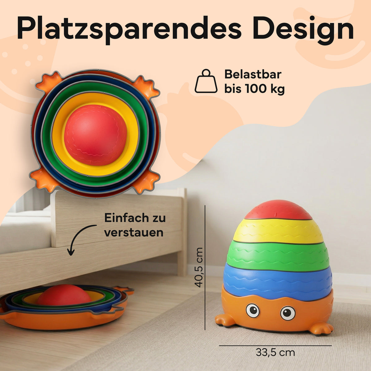 Balanciersteine für Kinder, 5er-Set stapelbar | B-Ware - - Outlet von NEOLYMP | Fitnessequipment und Sportartikel