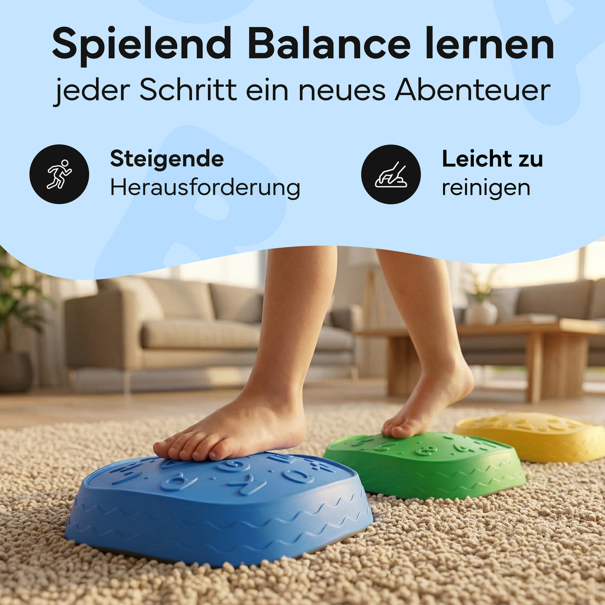 Balanciersteine für Kinder, 5er-Set stapelbar | B-Ware - - Outlet von NEOLYMP | Fitnessequipment und Sportartikel