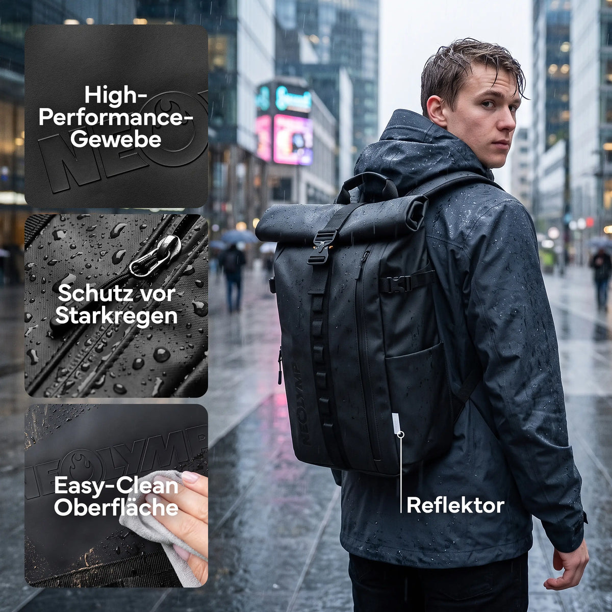Rucksack Rolltop 40 Liter - Wasserdicht | B-Ware - - Outlet von NEOLYMP | Fitnessequipment und Sportartikel
