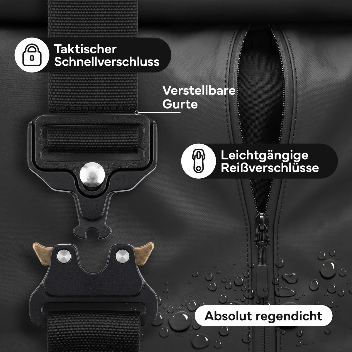 Rucksack Rolltop 40 Liter - Wasserdicht | B-Ware - - Outlet von NEOLYMP | Fitnessequipment und Sportartikel