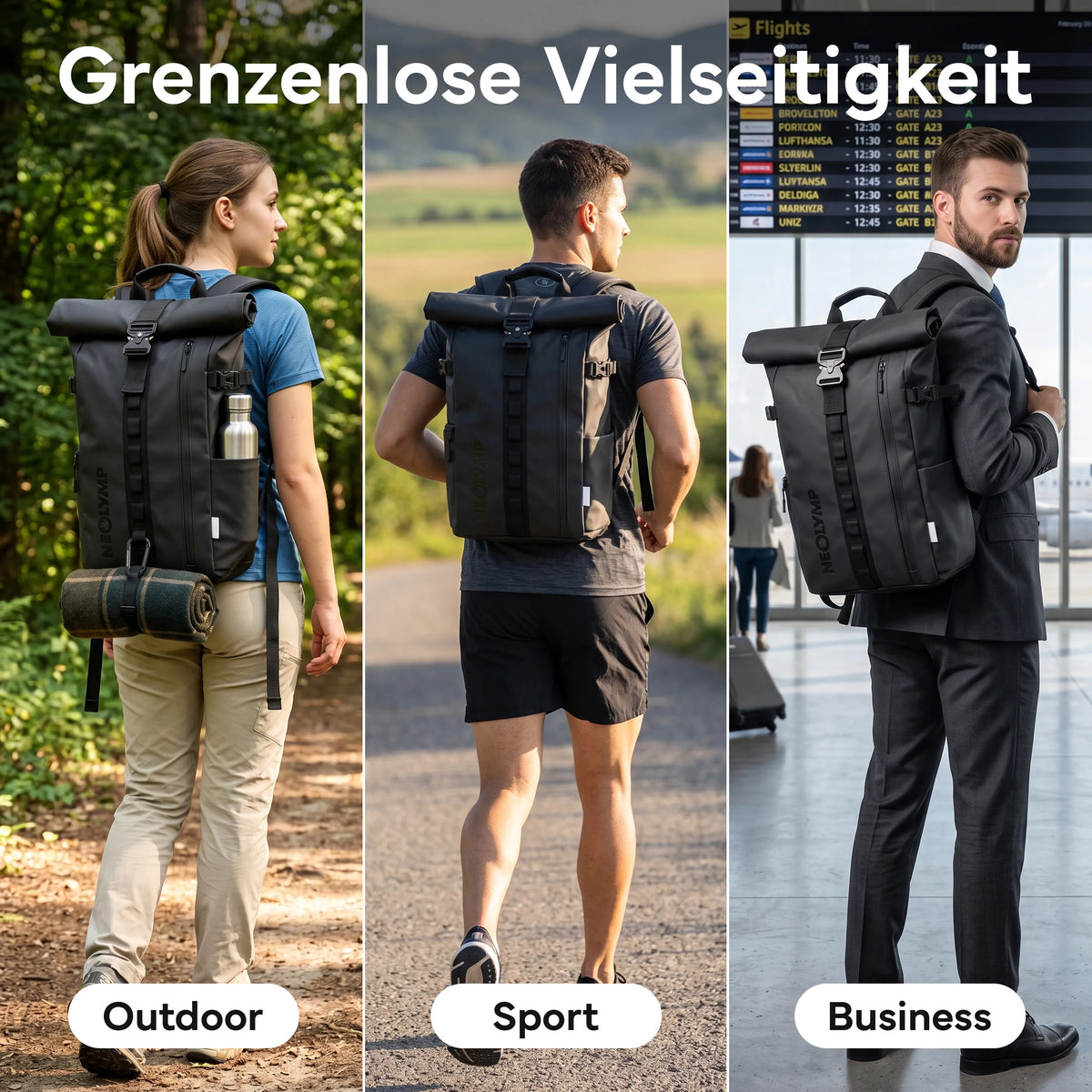Rucksack Rolltop 40 Liter - Wasserdicht | B-Ware - - Outlet von NEOLYMP | Fitnessequipment und Sportartikel