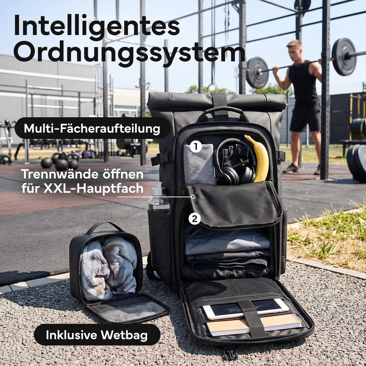 Rucksack Rolltop 40 Liter - Wasserdicht | B-Ware - - Outlet von NEOLYMP | Fitnessequipment und Sportartikel