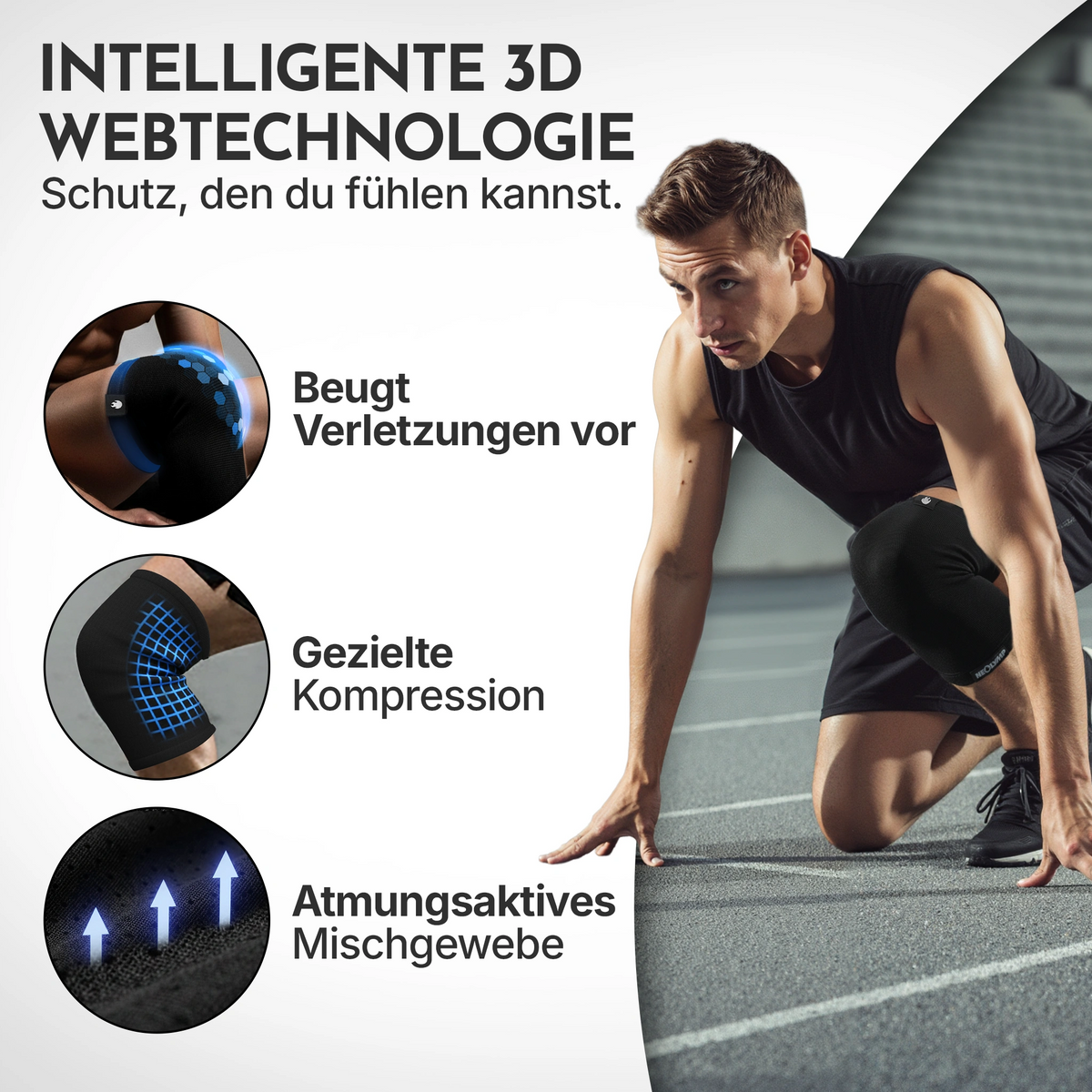 Kniebandagen - 2er Set, Größe S - XL - - Zubehör von NEOLYMP | Fitnessequipment und Sportartikel