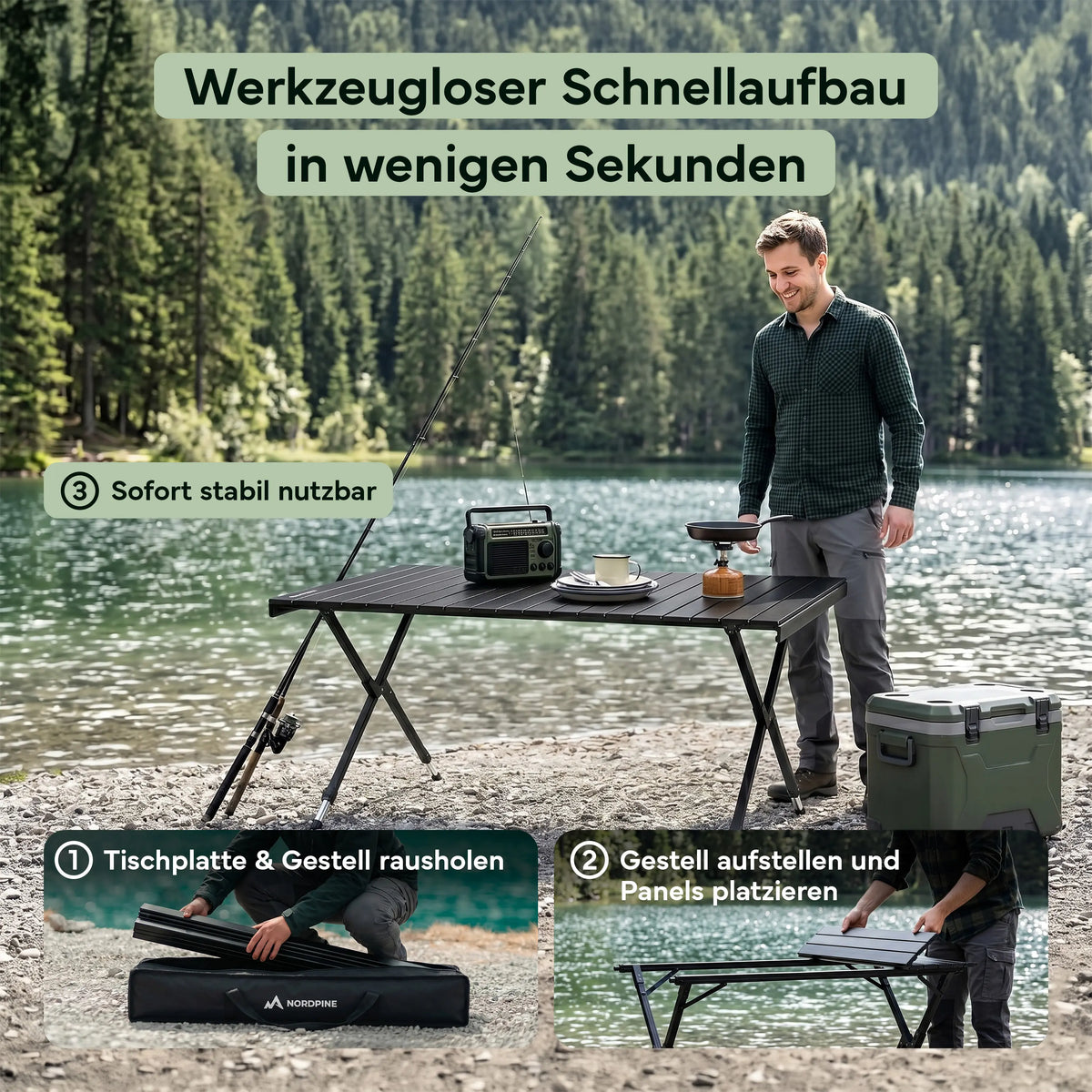 Campingtische – Schwarz | B-Ware - - Outlet von NEOLYMP | Fitnessequipment und Sportartikel