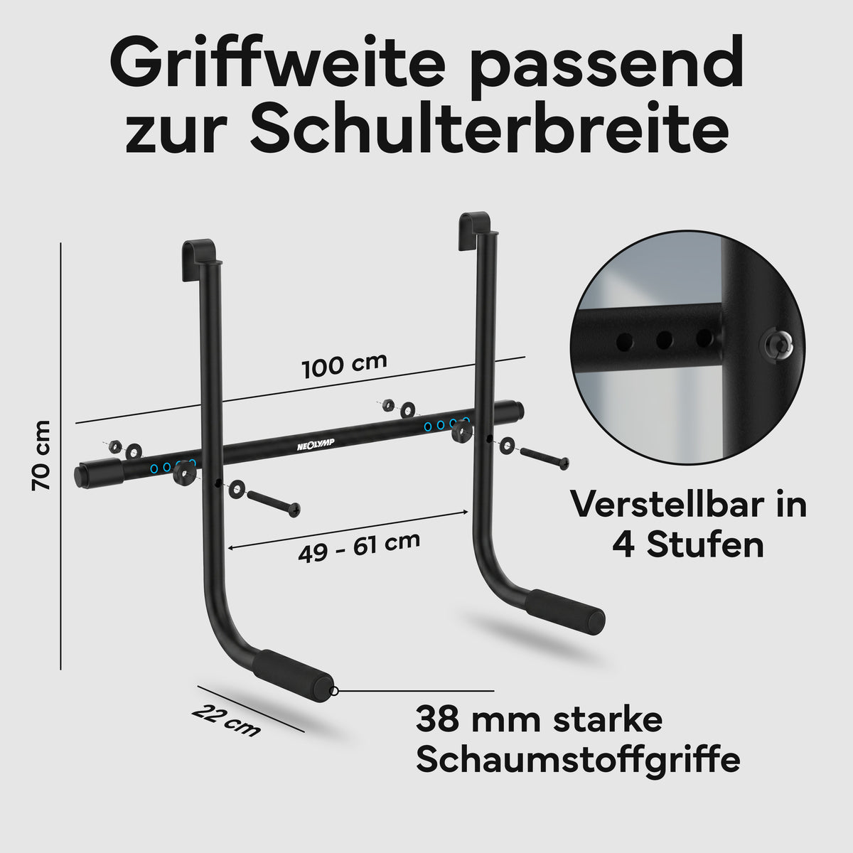 Dip-Bar-Adapter für Klimmzugstange - Dip Station | B-Ware - - Outlet von NEOLYMP | Fitnessequipment und Sportartikel