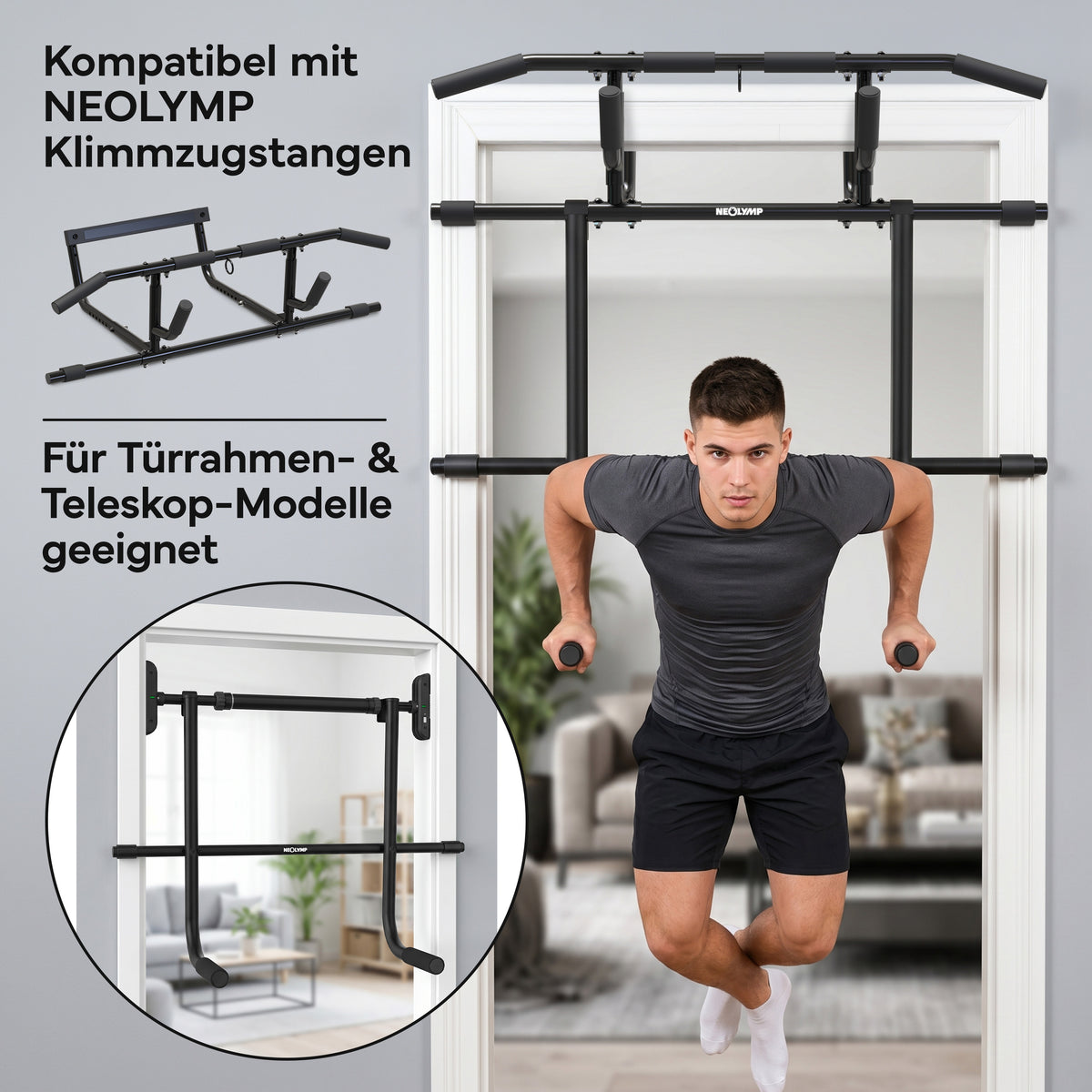 Dip-Bar-Adapter für Klimmzugstange - Dip Station - - Zubehör von NEOLYMP | Fitnessequipment und Sportartikel