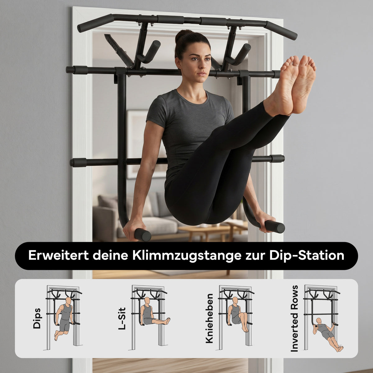 Dip-Bar-Adapter für Klimmzugstange - Dip Station - - Zubehör von NEOLYMP | Fitnessequipment und Sportartikel