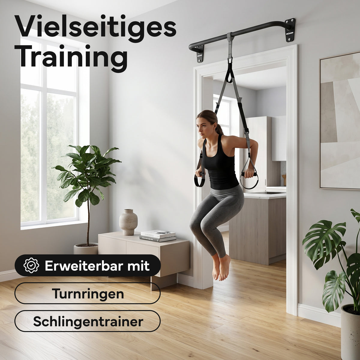 Klimmzugstange für Wandmontage, Pull Up Bar über der Tür – Schwarz | B-Ware - - Outlet von NEOLYMP | Fitnessequipment und Sportartikel