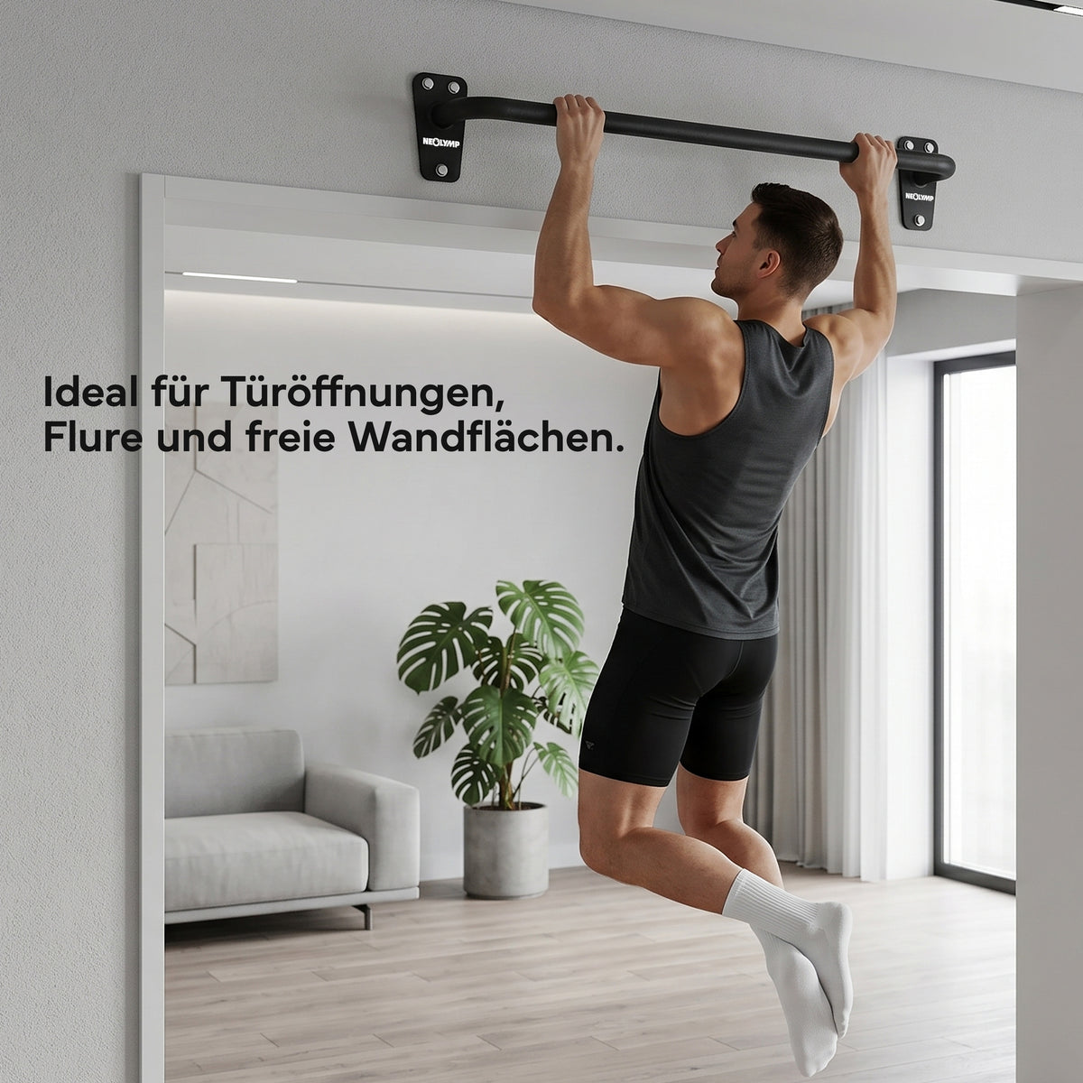 Klimmzugstange für Wandmontage, Pull Up Bar über der Tür – Schwarz | B-Ware - - Outlet von NEOLYMP | Fitnessequipment und Sportartikel