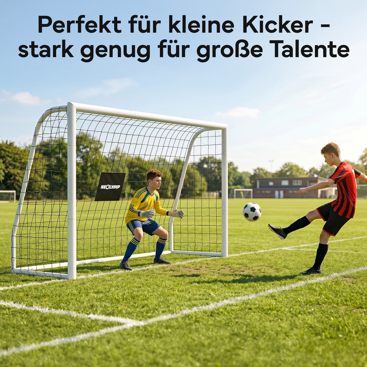 Fußballtor Stadion-Optik, Stahlrahmen, 3 Größen - - Fußball-Equipment von NEOLYMP | Fitnessequipment und Sportartikel
