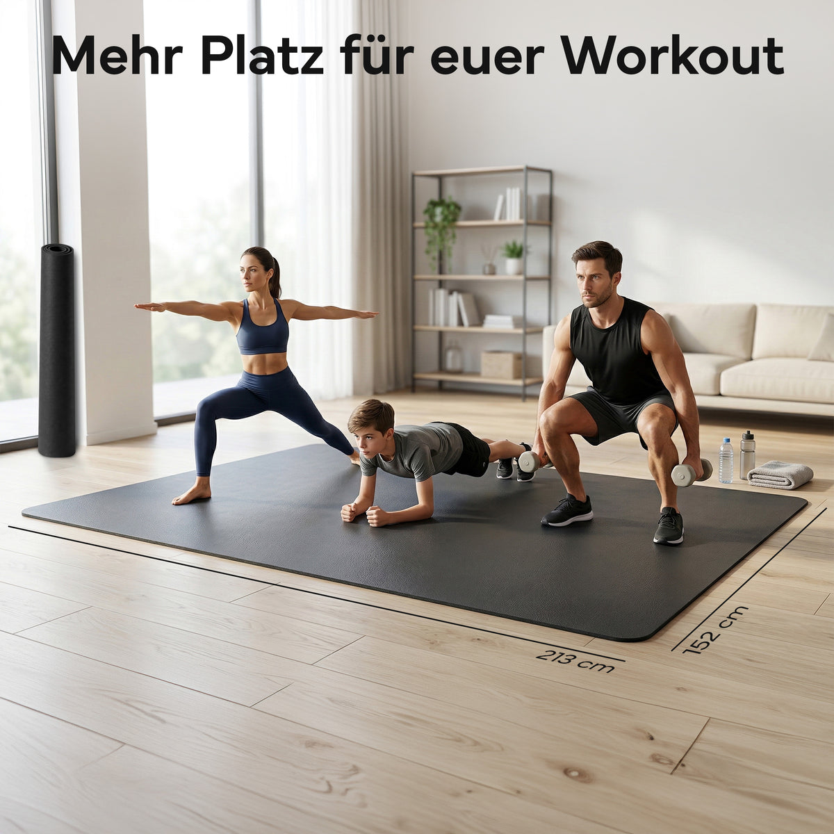 Laufbandmatte - Bodenschutz für Fitnessgeräte und Laufbänder XXL – Schwarz | B-Ware - - Outlet von NEOLYMP | Fitnessequipment und Sportartikel