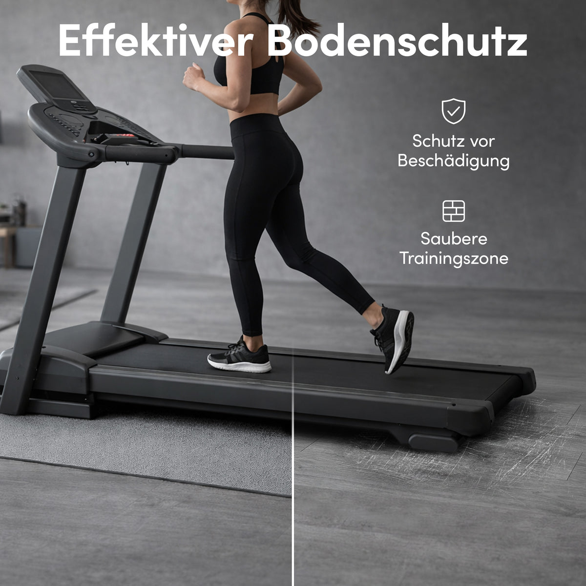 Laufbandmatte - Bodenschutz für Fitnessgeräte und Laufbänder XXL - Grau - Sportmatte von NEOLYMP | Fitnessequipment und Sportartikel