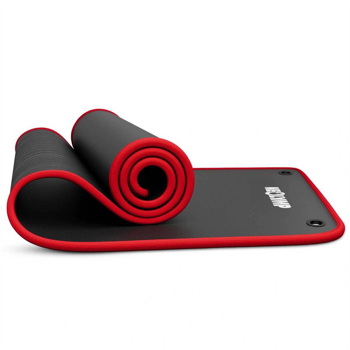 Fitnessmatte mit Ösen - extra dick und rutschfest - Schwarz - Sportmatte von NEOLYMP | Fitnessequipment und Sportartikel