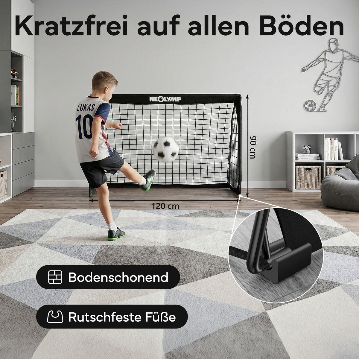 Fußballtore 2er Set in schwarz - mit Fiberglass - B-Ware - - Outlet von NEOLYMP | Fitnessequipment und Sportartikel