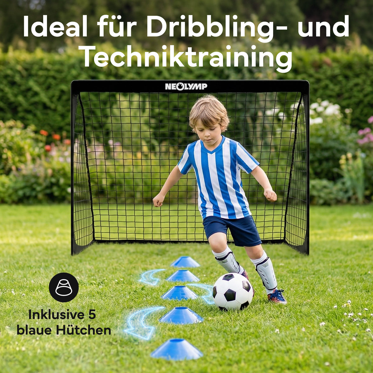 Fußballtore 2er Set in schwarz - mit Fiberglass - B-Ware - - Outlet von NEOLYMP | Fitnessequipment und Sportartikel