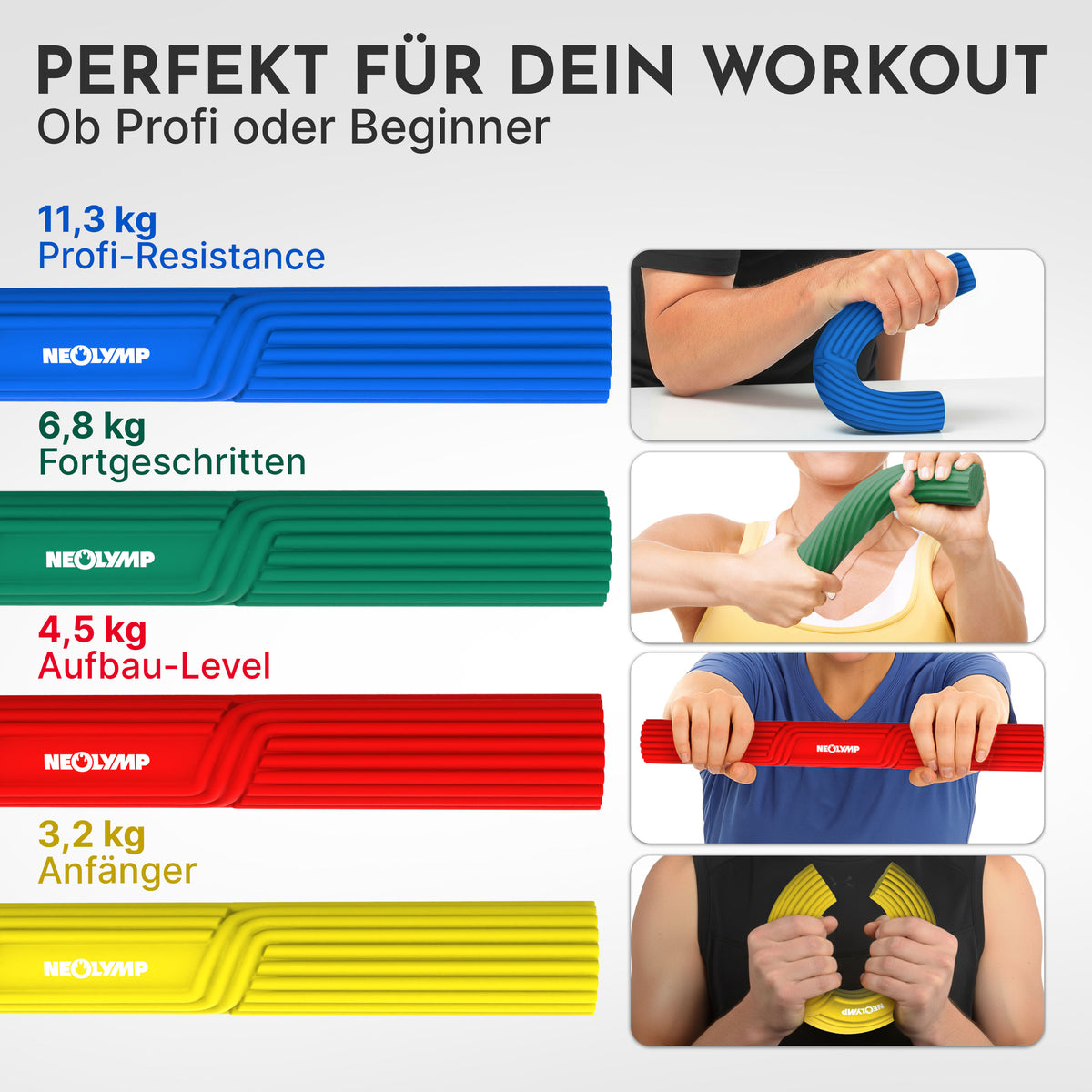 Flexbar Trainingsstab Handkraft-Trainer – 4.5 kg (rot) (B‑Ware) - - Outlet von NEOLYMP | Fitnessequipment und Sportartikel