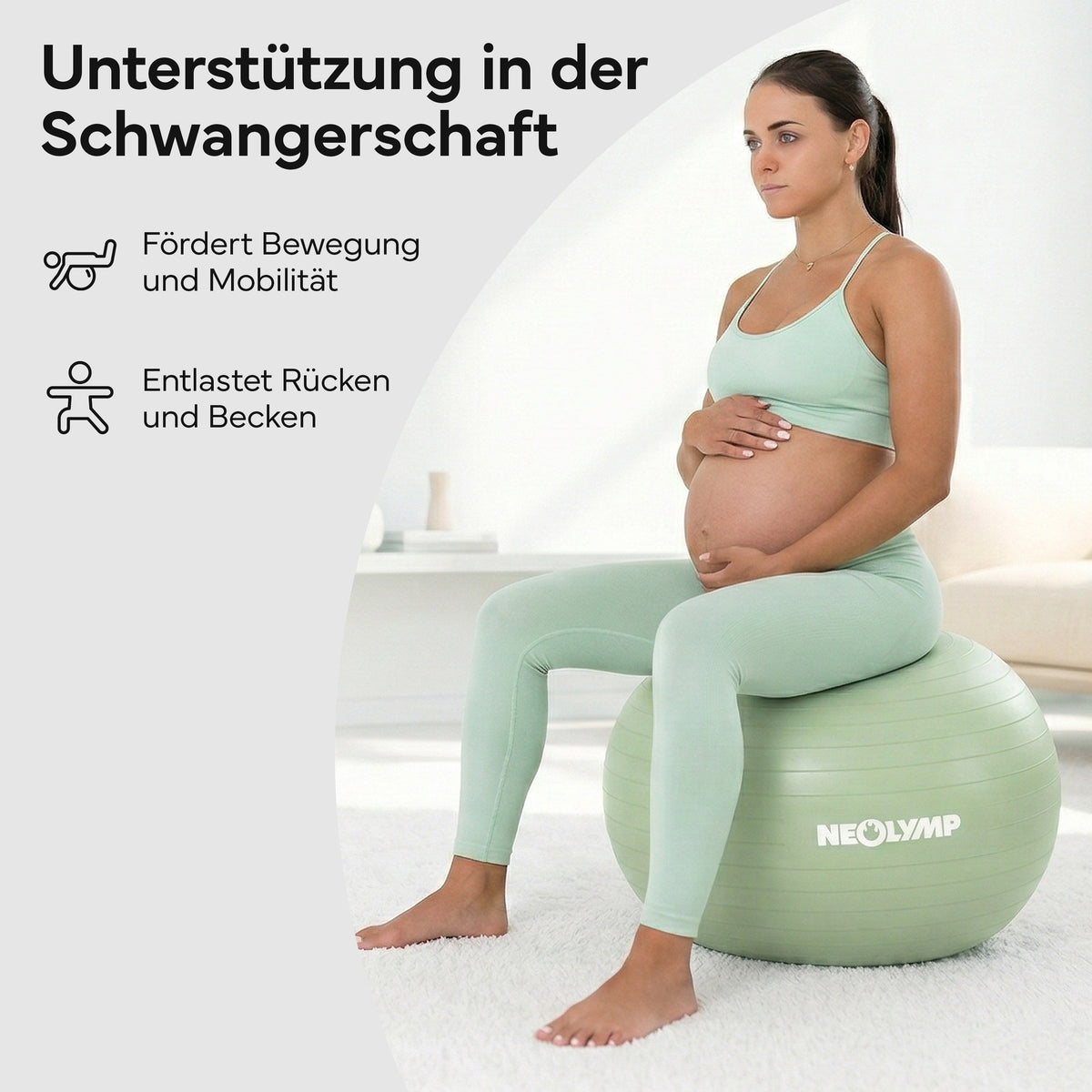 Gymnastikball - für aktives Sitzen, Recovery und Physio - Matcha - Sportgerät von NEOLYMP | Fitnessequipment und Sportartikel