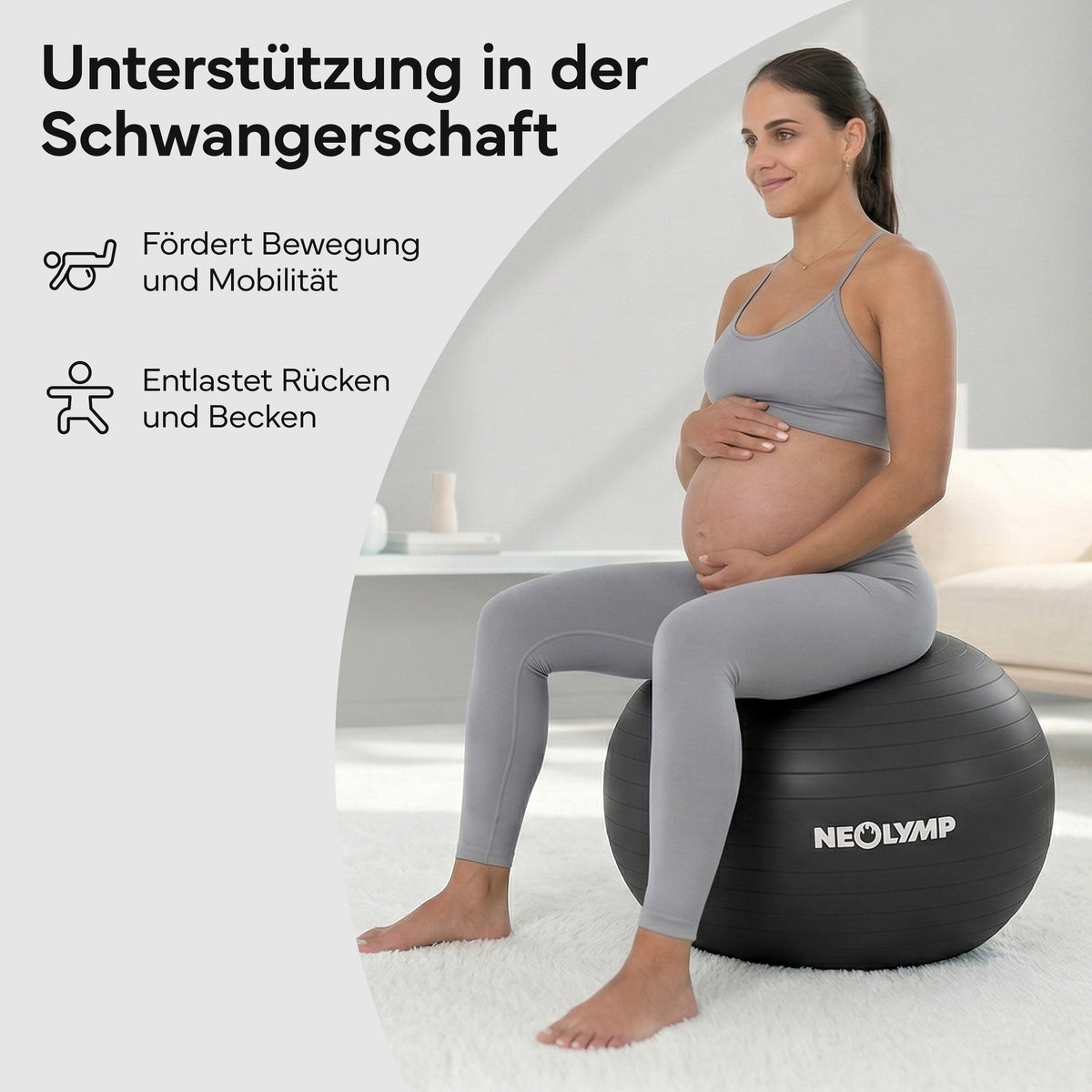 Gymnastikball - für aktives Sitzen, Recovery und Physio – Schwarz / L (180 cm) | B-Ware - - Outlet von NEOLYMP | Fitnessequipment und Sportartikel