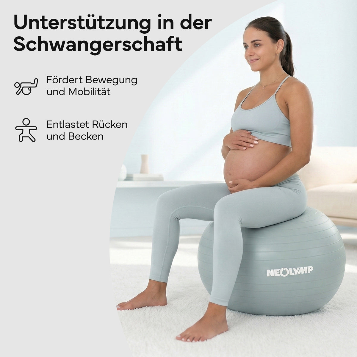 Gymnastikball - für aktives Sitzen, Recovery und Physio – Sky Blue / M (165 cm) | B-Ware - - Outlet von NEOLYMP | Fitnessequipment und Sportartikel