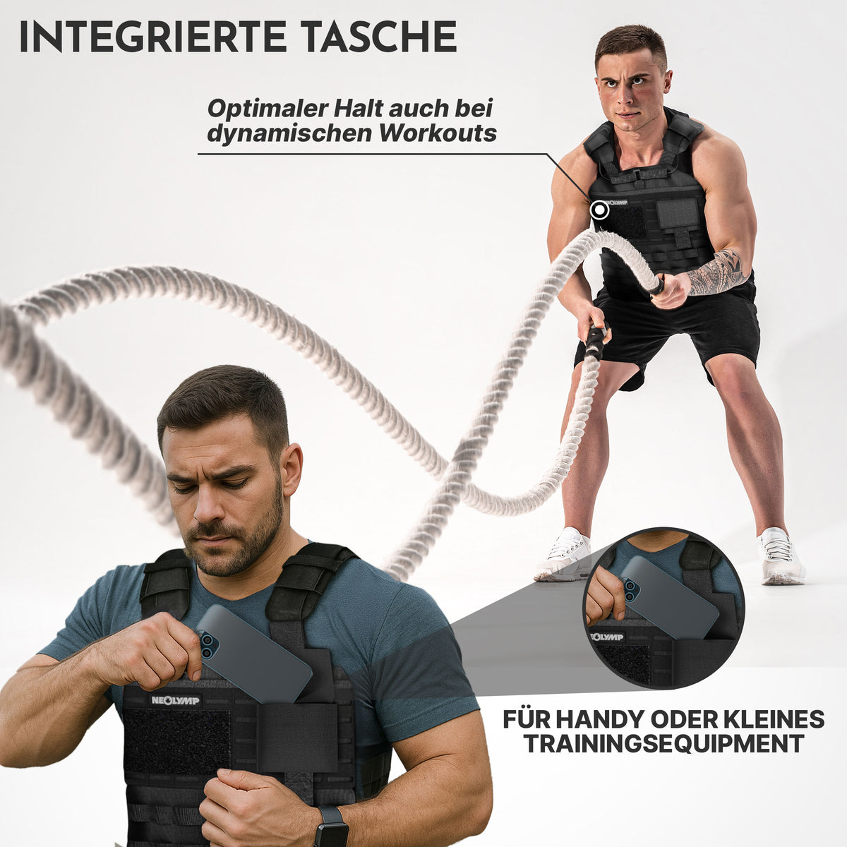 Gewichtsweste mit Zusatzgewicht - Weighted Vest für Calisthenics & HIIT - Gewichtsweste 2,5 kg - Gewichtswesten & -manschetten von NEOLYMP | Fitnessequipment und Sportartikel