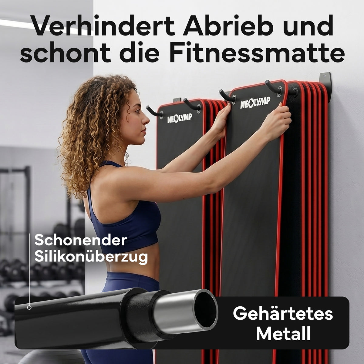 Wandhalterung 2er-Set - für Fitnessmatten mit Ösen - - Zubehör von NEOLYMP | Fitnessequipment und Sportartikel
