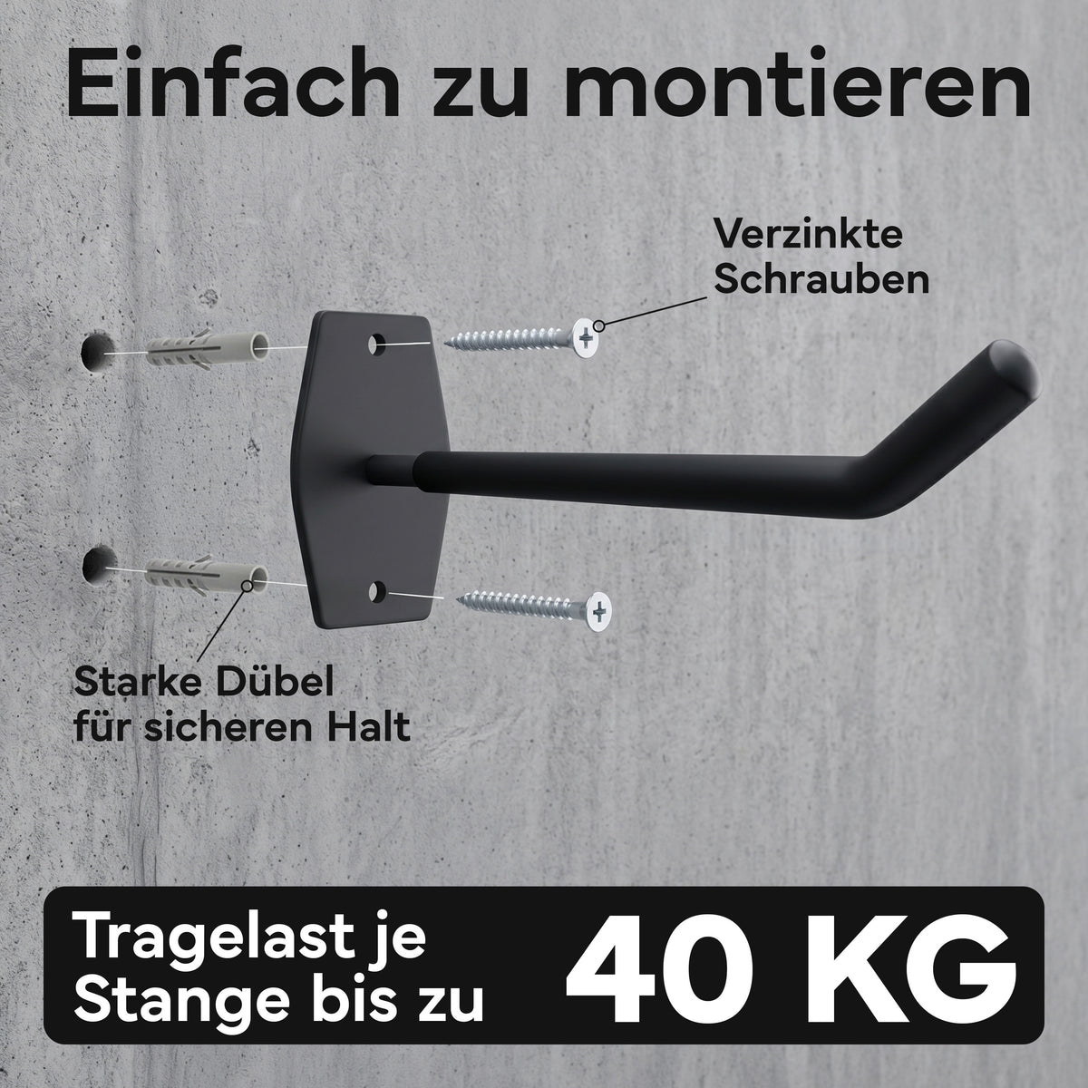 Wandhalterung 2er-Set - für Fitnessmatten mit Ösen - - Zubehör von NEOLYMP | Fitnessequipment und Sportartikel