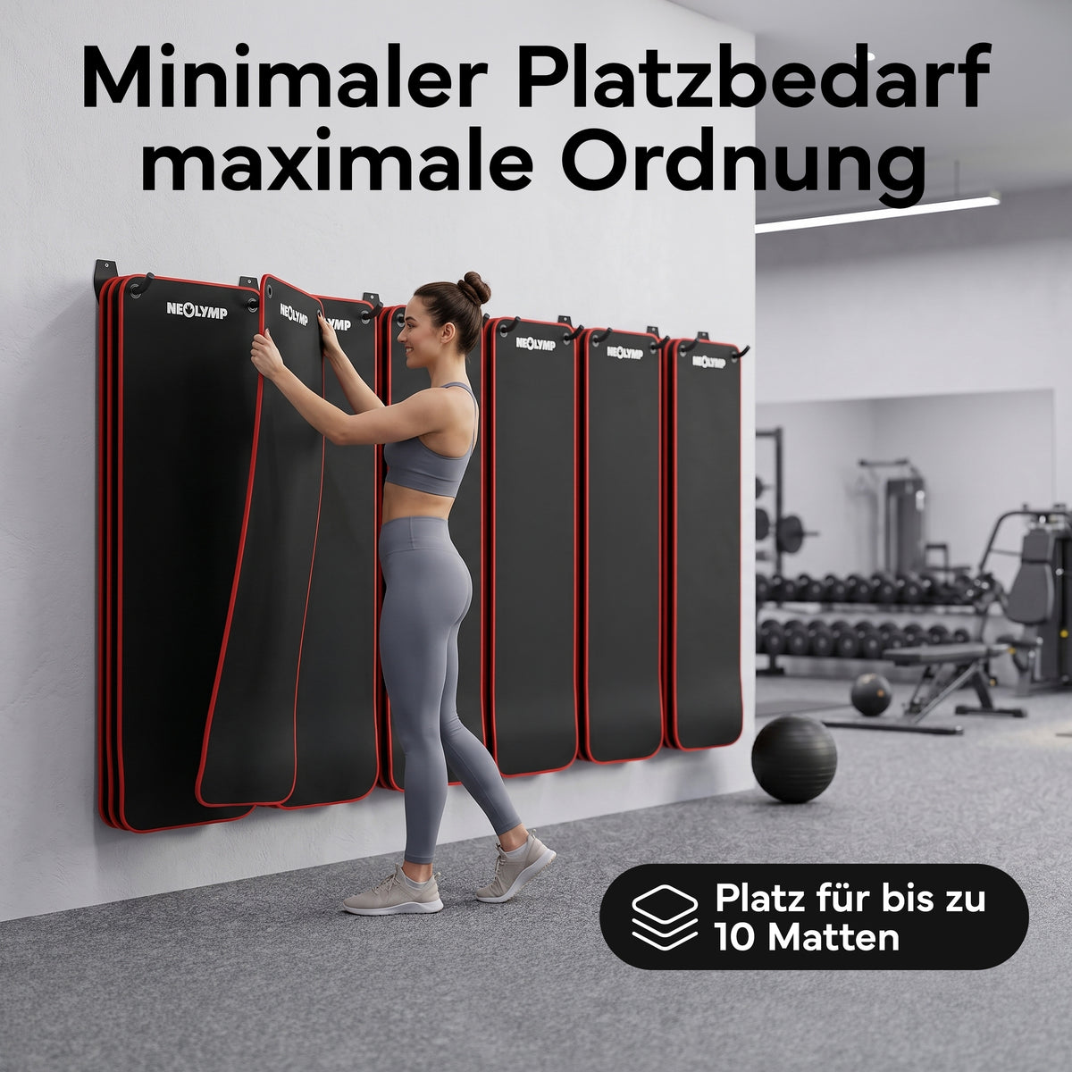 Wandhalterung 2er-Set - für Fitnessmatten mit Ösen - - Zubehör von NEOLYMP | Fitnessequipment und Sportartikel