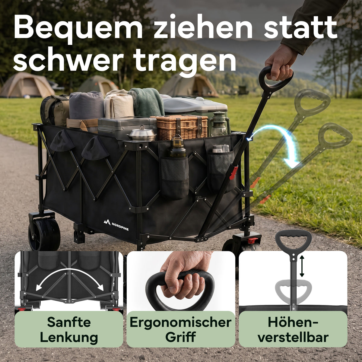 Bollerwagen faltbar - 200L / 300L – 200 Liter | B-Ware - - Outlet von NEOLYMP | Fitnessequipment und Sportartikel