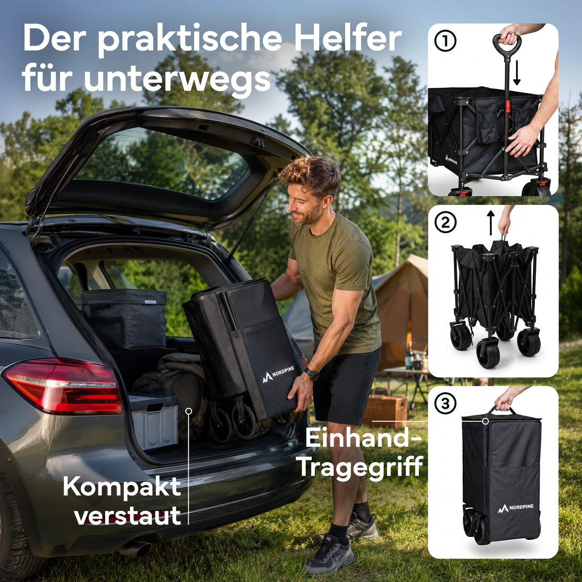 Bollerwagen faltbar - 200L / 300L – 300 Liter | B-Ware - - Outlet von NEOLYMP | Fitnessequipment und Sportartikel