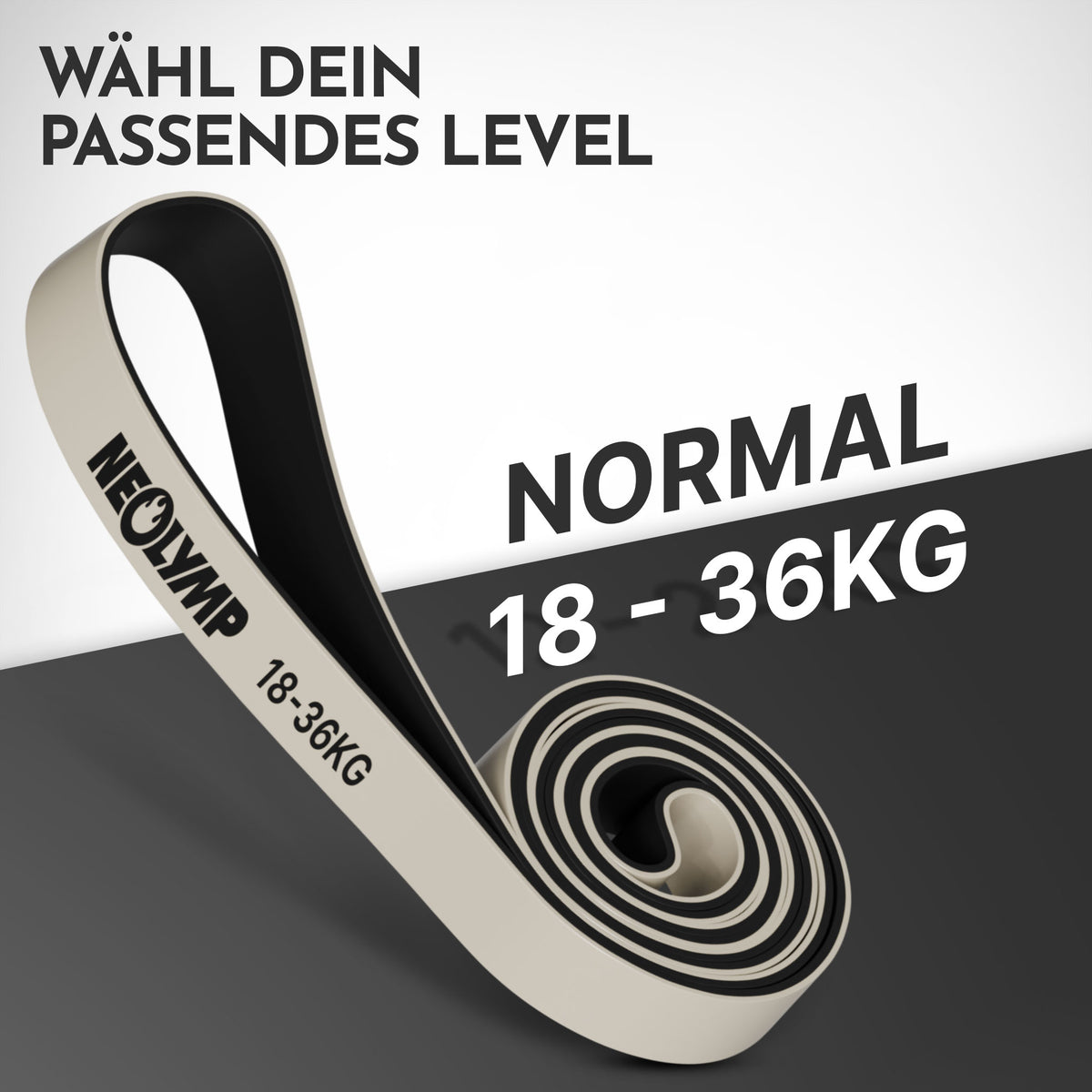 Heavy Resistance Bands aus Latex grau – Stärke: normal (18-36 kg) | B‑Ware - - Outlet von NEOLYMP | Fitnessequipment und Sportartikel