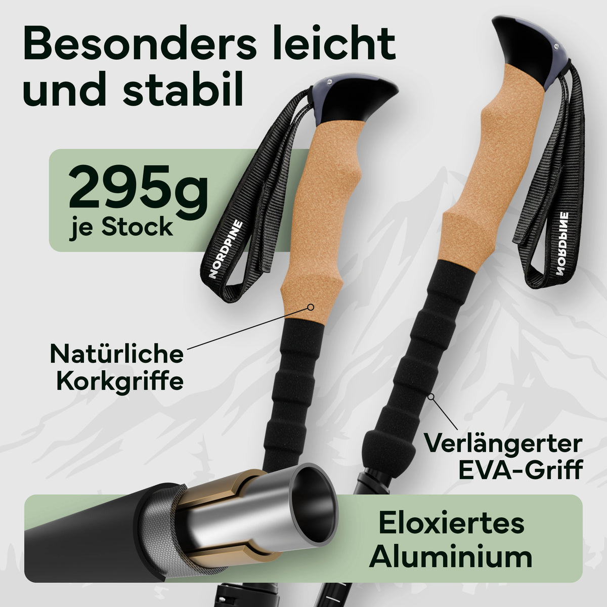 Faltbare Wanderstöcke aus Carbon / Aluminium – Aluminum 115-135cm | B-Ware - - Outlet von NEOLYMP | Fitnessequipment und Sportartikel
