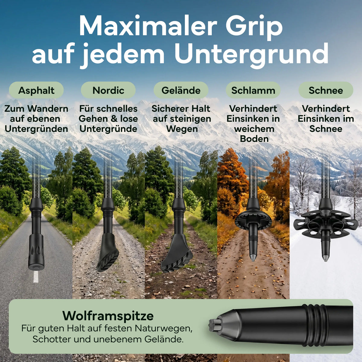 Faltbare Wanderstöcke aus Carbon / Aluminium – Carbon 100-120cm | B-Ware - - Outlet von NEOLYMP | Fitnessequipment und Sportartikel