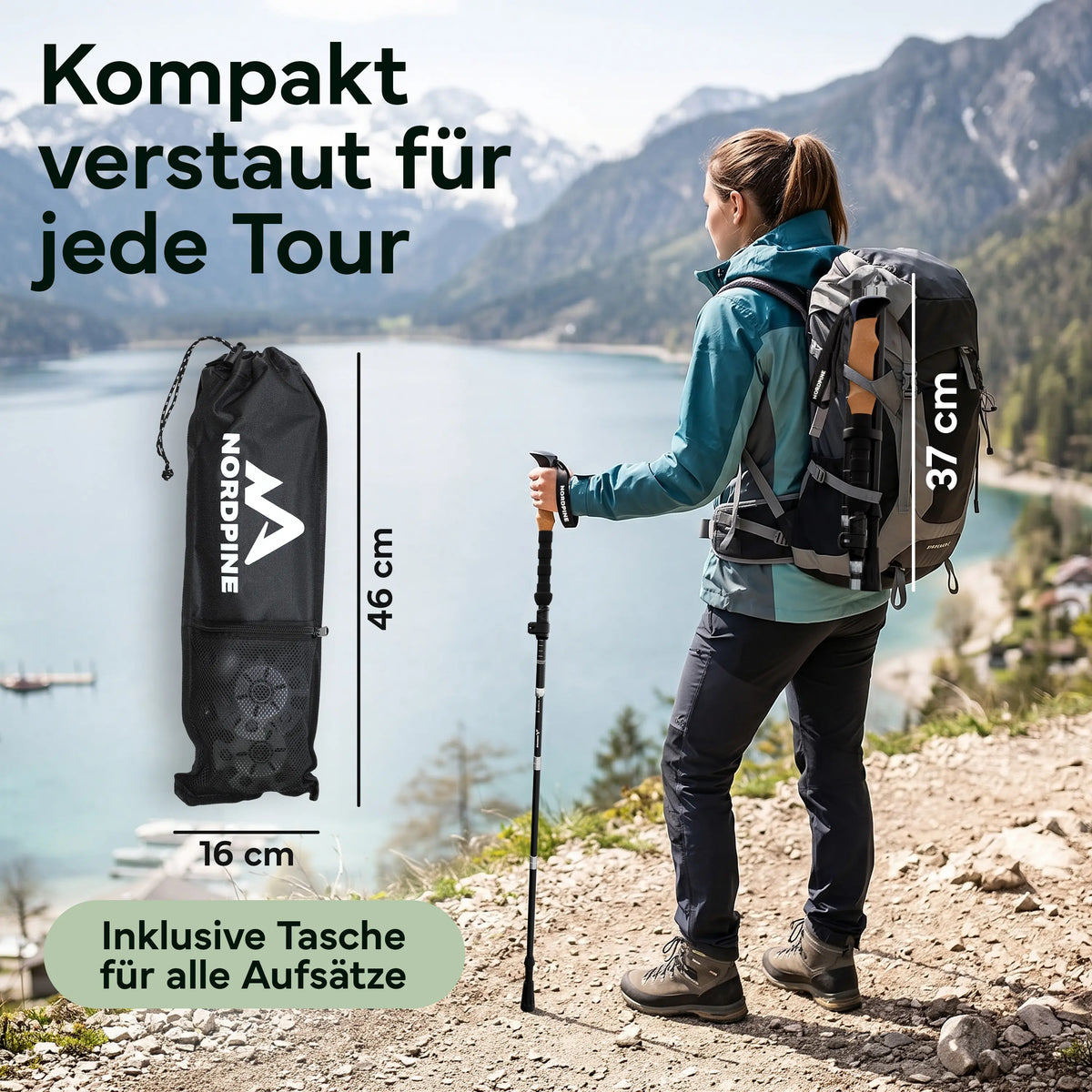 Faltbare Wanderstöcke aus Carbon / Aluminium – Aluminum 115-135cm | B-Ware - - Outlet von NEOLYMP | Fitnessequipment und Sportartikel