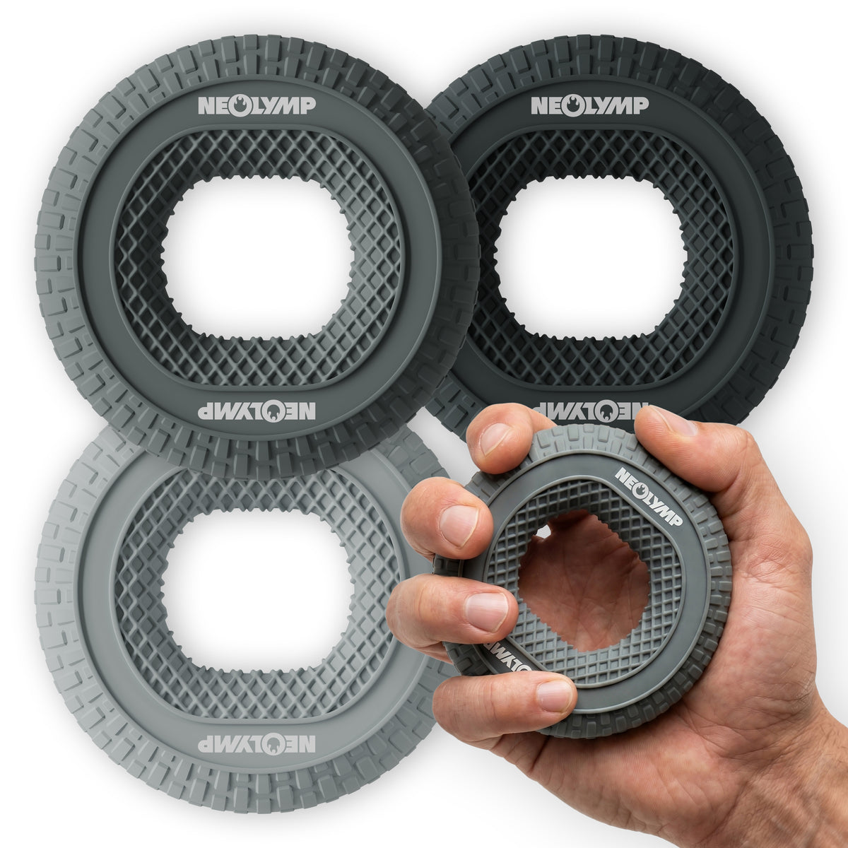 Handtrainer-Ringe aus Silikon | 3er-Set - - Sportgerät von NEOLYMP | Fitnessequipment und Sportartikel