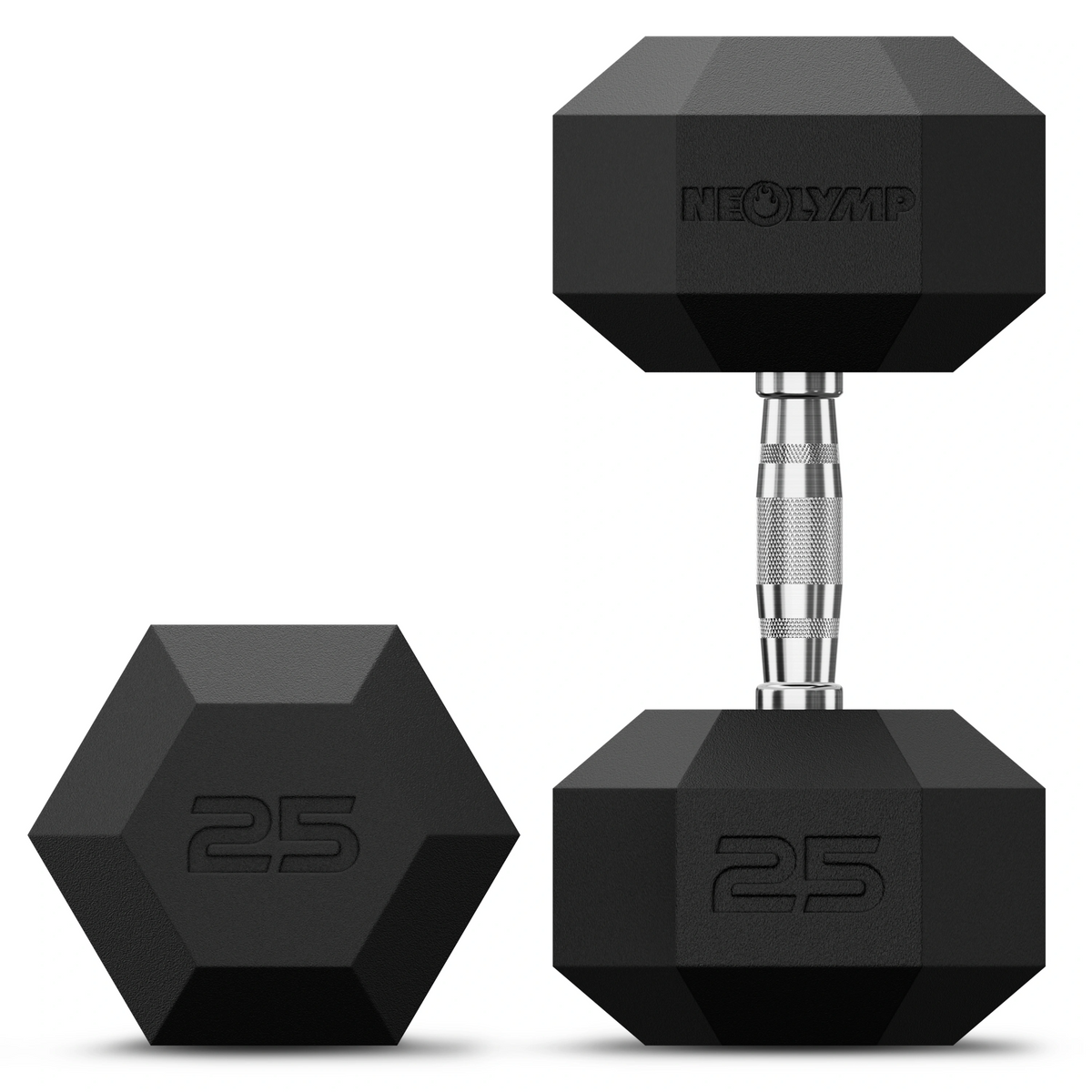 Hexagon Hanteln mit TPU-Ummantelung, 2er Sets 1 bis 50 kg - 2 x 25 kg - Hantel von NEOLYMP | Fitnessequipment und Sportartikel
