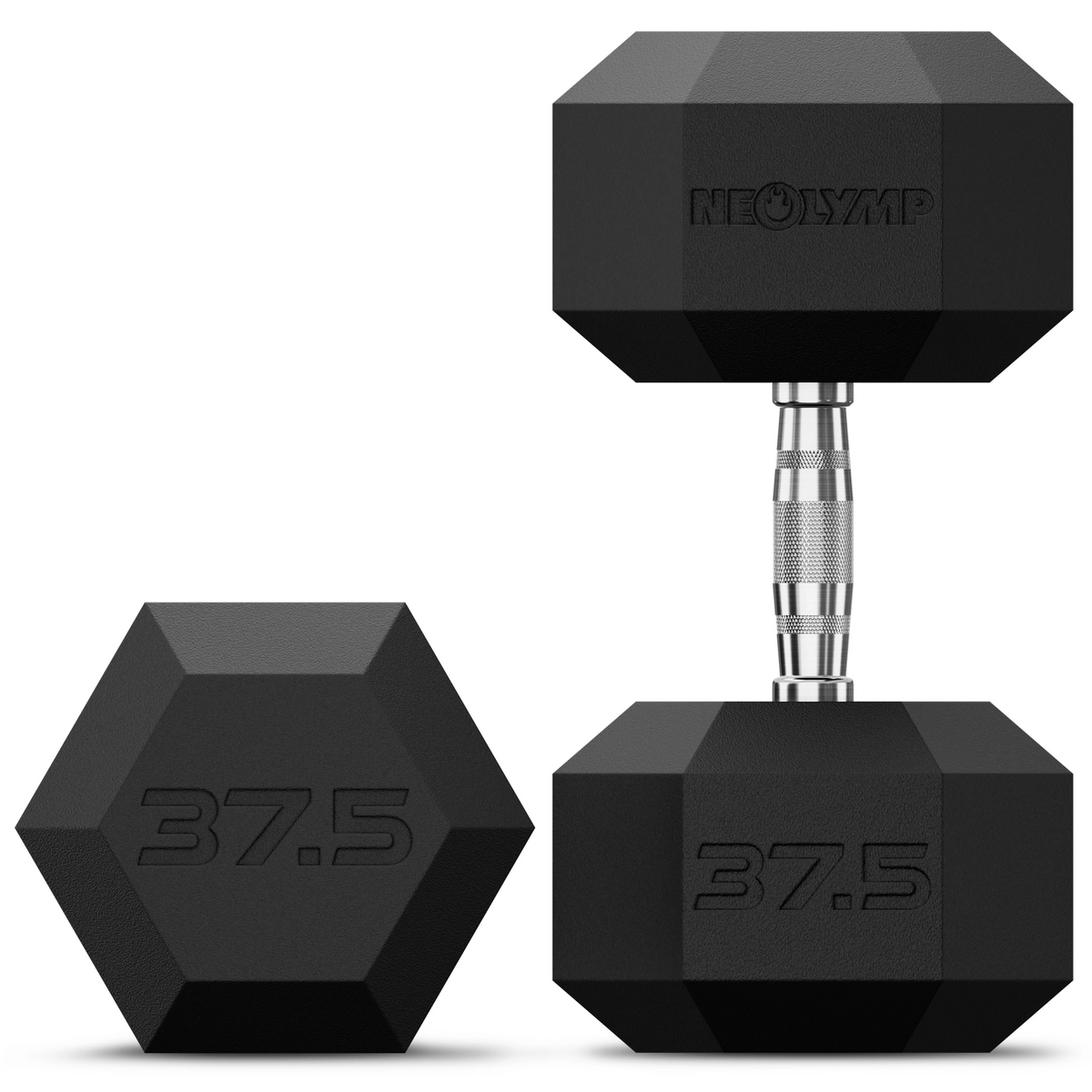 Hexagon Hanteln mit TPU-Ummantelung, 2er Sets 1 bis 50 kg - 2 x 37.5 kg - Hantel von NEOLYMP | Fitnessequipment und Sportartikel