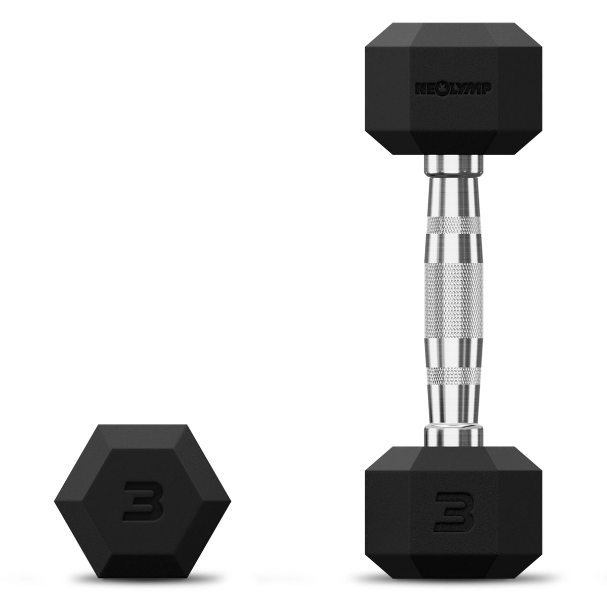 Hexagon Hanteln mit TPU-Ummantelung, 2er Sets 1 bis 50 kg - 2 x 3 kg - Hantel von NEOLYMP | Fitnessequipment und Sportartikel