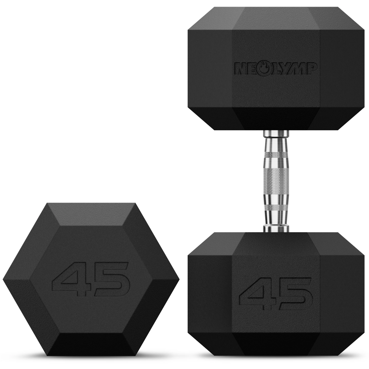 Hexagon Hanteln mit TPU-Ummantelung, 2er Sets 1 bis 50 kg - 2 x 45 kg - Hantel von NEOLYMP | Fitnessequipment und Sportartikel