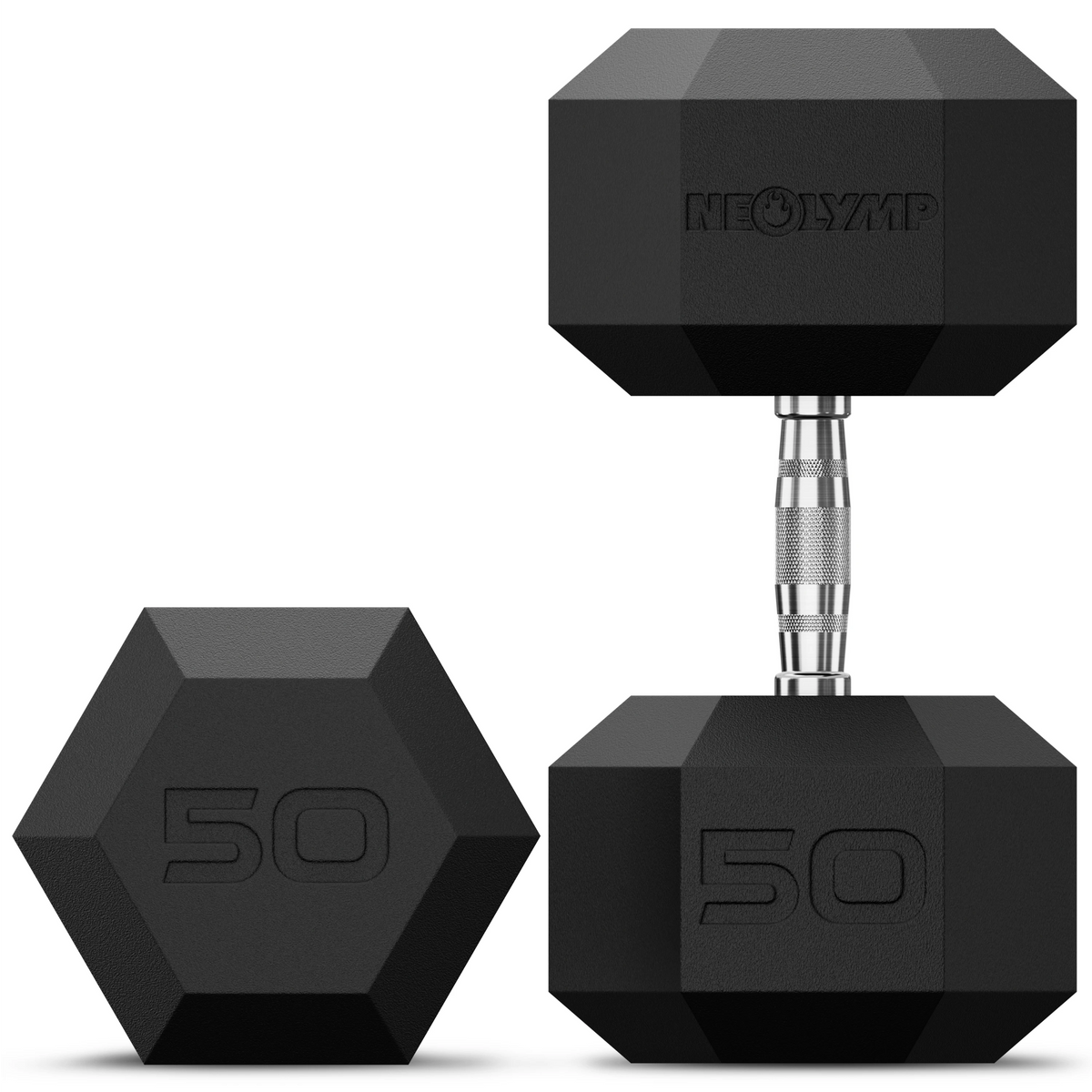Hexagon Hanteln mit TPU-Ummantelung, 2er Sets 1 bis 50 kg - 2 x 50 kg - Hantel von NEOLYMP | Fitnessequipment und Sportartikel